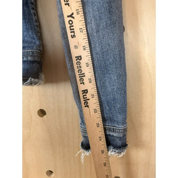 Articles Of Society Distressed Denim Jacket Size Small Raw Hem Blue Jean - Picture 11 of 15